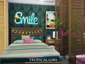 Sims 4 — Tropical Girl by dasie22 — Tropical Girl is a cute youth place. It is an alternative to a toddler's room.