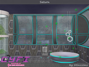 Sims 4 — CyFi Saturn Windows by Mincsims — a part of CyFi Collaboration. The set consists of 8 packages. for short wall,