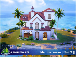 Sims 4 — Mediterranean || NO CC || by Bozena — The house is located in the Tartosa. Unfurnished Lot: 20 x 20 Value: $ 41