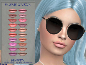 Sims 4 — Valerie Lipstick [HQ] by Benevita — Valerie Lipstick HQ Mod Compatible 20 Swatches I hope you like! :)
