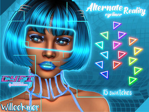 Sims 4 — [CyFi] Alternate Reality Eyeliner by Willeekmer — BGC 15 swatches Teen - Elder Male - Female Custom thumbnail
