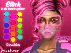 Sims 4 — [CyFi] Glitch In The Matrix Eyeliner by Willeekmer — BGC 15 swatches Teen - Elder Male - Female Custom thumbnail