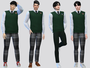 Sims 4 — Hyosan High Uniform Cheongsan by McLayneSims — TSR EXCLUSIVE Standalone item 4 Swatches MESH by Me NO RECOLORING