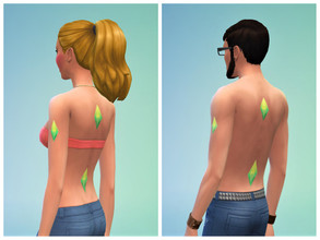 Sims 4 — The Sims 4 Plumbob Tattoos by pitek2002 — I created a set of The Sims 4 plumbob tattoos which includes: - lower