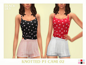Sims 4 — Knotted PJ Cami 02 by Black_Lily — YA/A/Teen 6 Swatches New item
