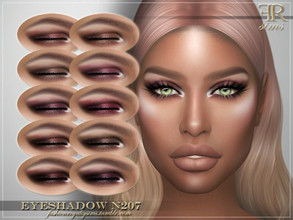 Sims 4 — Eyeshadow N207 by FashionRoyaltySims — Standalone Custom thumbnail 10 color options HQ texture Compatible with