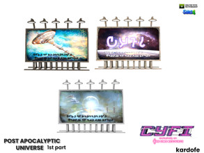 Sims 4 — CYFI_kardofe_Post apocalyptic universe_Billboard by kardofe — Billboard with lights on top, can be placed on the