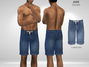 Sims 4 — Jake Shorts by Puresim — Denim shorts for men in 5 colors.