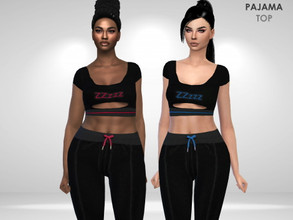 Sims 4 — Pajama Top by Puresim — Pajama top in 2 swatches.