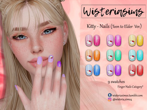 Sims 4 — Kitty - Nails (Teen to Elder Version) by WisteriaSims — **TEEN TO ELDER NEW MESH* Fingernails Category** - 9