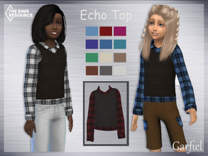 Sims 4 — Echo Top by Garfiel — - 12 colours - Everyday, party, formal - Base game compatible - HQ compatible