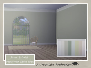 Sims 4 — Peace & Quiet Paint with White Trim by Garbelishe — Paint with white trim that comes in 8 colours