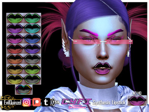 Sims 4 — CyFi - Synthesis Lipstick by EvilQuinzel — Neon lipstick in 15 shades for a futuristic look - Lipstick category;