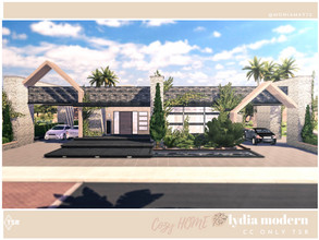 Sims 4 — Lydia Modern CC only TSR by Moniamay72 — I have built Family House in modern style. The Lot size is 40 /30.