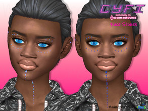 Sims 4 — CyFi - Face Stones (Female) by MahoCreations — Glowing face stones for your sims in the future. basegame 3d mesh