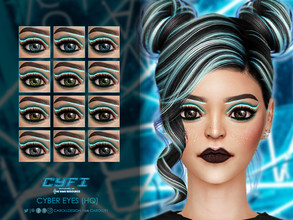 Sims 4 — Cy-fi Cyber Eyes by Caroll912 — A 12-swatch realistic eyes in tones of blue, green, brown and grey. Suited for