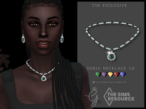 Sims 4 — Sonia Necklace v2 by Glitterberryfly — A second version of the Sonia necklace. Comes in matching swatches 