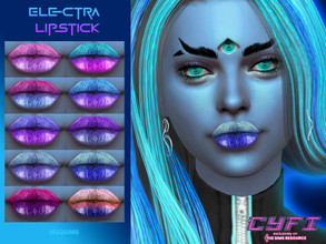 Sims 4 — CyFi Electra Lipstick by MSQSIMS — This gradient Lipstick is available in 10 Swatches. It is suitable for