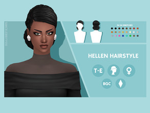 Sims 4 — Hellen Hairstyle by simcelebrity00 — Hello Simmers! This kinky textured, updo hairstyle, and hat compatible