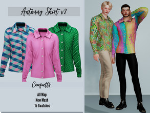 Sims 4 — Antonny Shirt V2 by couquett — Shirt for your male sims Avaible in 15 Swatches HQ mod compatible all Lod All Map