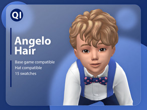 Sims 4 — Angelo Hair by qicc — A short curly hairstyle. - Maxis Match - Base game compatible - Hat compatible - Toddler -