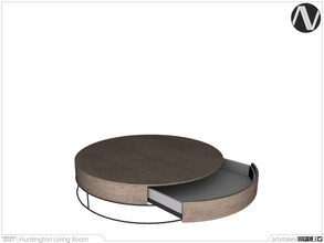 Sims 3 — Huntington Round Coffee Table With Drawer by ArtVitalex — Living Room Collection | All rights reserved | Belong