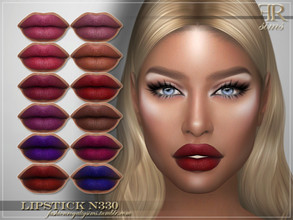 Sims 4 — Lipstick N330 by FashionRoyaltySims — Standalone Custom thumbnail 12 color options HQ texture Compatible with HQ