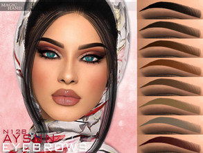 Sims 4 — [Patreon] Aysun Eyebrows N128  by MagicHand — Upward eyebrows in 13 colors - HQ Compatible. Preview - CAS