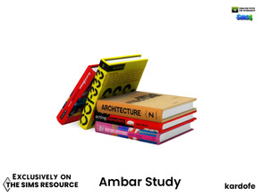 Sims 4 — kardofe_Ambar Study_Books by kardofe — Group of five books to put on the bookshelf, decorative