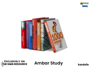 Sims 4 — kardofe_Ambar Study_Books 2 by kardofe — Group of seven books to put on the bookshelf, decorative