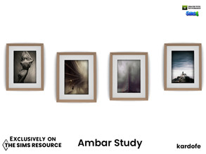 Sims 4 — kardofe_Ambar Study_Pictures by kardofe — Picture with wooden frame and paspartu in four different options