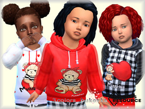 Sims 4 — Hoddy Toddler F by bukovka — Sweatshirt for girls toddler. It is installed independently. My new mesh. Suitable