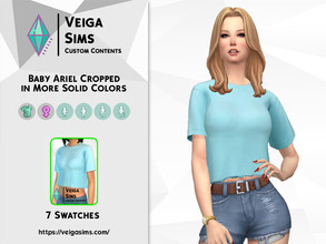 Sims 4 — Baby Ariel Cropped in More Solid Colors by David_Mtv2 — Available in 7 swatches for teen to elder. This cropped