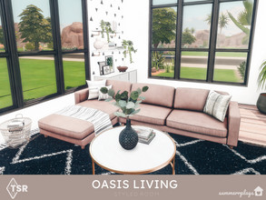 Sims 4 —  Oasis Living  - TSR CC Only by Summerr_Plays — Oasis living is a modern-styled room. Check Required tab for all