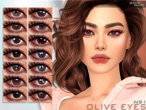 Sims 4 — Olive Eyes N91 by MagicHand — Black eyes for males and females in 14 swatches - HQ compatible. Preview - CAS