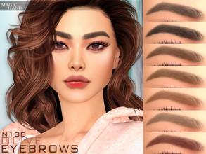 Sims 4 — Olive Eyebrows N138 by MagicHand — Angled eyebrows in 13 colors - HQ Compatible. Preview - CAS thumbnail