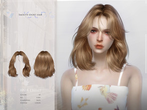 Sims 4 — WINGS-ER0322-Smooth short hair by wingssims — Colors:15 All lods Compatible hats Support custom editing hair