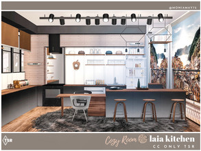 Sims 4 — Laia Kitchen CC only TSR by Moniamay72 — Laia modern Kitchen. Size: 7x6, medium walls This room is fully
