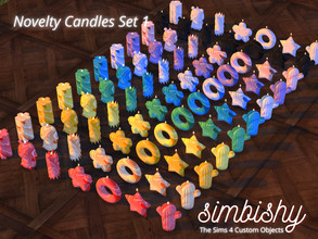 Sims 4 — Colourful Novelty Candles Set 1 by simbishy — A set of 7 novelty candles in colourful marbled patterns. 11