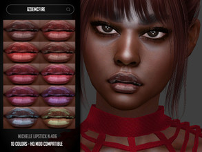 Sims 4 — Michelle Lipstick N.406 by IzzieMcFire — Michelle Lipstick N.406 contains 10 colors in hq texture. Standalone