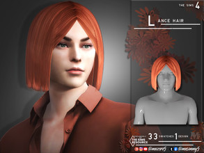 Sims 4 — Lance Hair by Mazero5 — Medium straight hairstyle with colorful variation 33 Swatches to choose from All Lods 