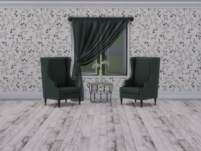Sims 4 — Leaf Me Alone Wallpaper by lexyxdarlingg — Leaf printed wallpaper 2 swatches, with white trim I do not own the