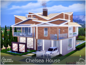Sims 4 — Chelsea House (CC only TSR) by nobody13922 — Large modern family house, spacious and bright, elegantly