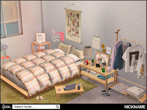 Sims 4 — today's house by NICKNAME_sims4 — It is a cozy and warm Korean-style bedroom set. 11 package files. -today's
