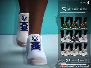 Sims 4 — Simple Line Shoes by Mazero5 — Simple almost plain Shoes Design with a strap at the back and label upfront 23