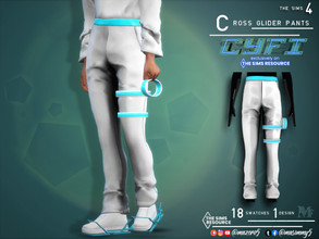 Sims 4 — CyFi Cross Glider Pants by Mazero5 — Simple pants with futuristic fictional gun on its leg Some parts are