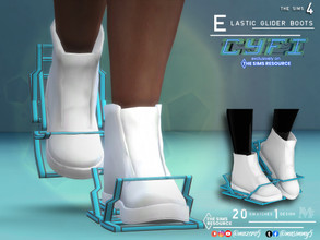 Sims 4 — CyFi Elastic Glider Boots by Mazero5 — Fictional automated moving boots Variation of 2 colors White and Black