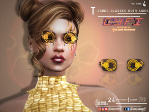 Sims 4 — CyFi Techno Glasses Both sides by Mazero5 — Futuristic glasses that glows with written word of processing 20