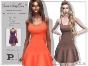 Sims 4 — Summer Strap Dress 2 by pizazz — Summer Strap Dress 2 for your sims 4 games. The dress is stylish and modern
