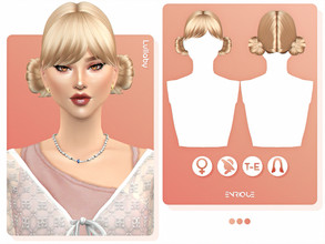 Sims 4 — Lullaby Hairstyle by Enriques4 — New Mesh 36 Swatches (Include Ombres) Include Shadow Map All Lods Base Game